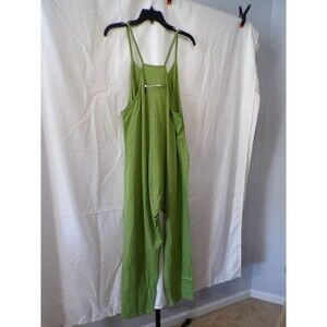 Free People Movement Olive Drab Women's Linen Sleeveless Jumpsuit M